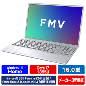 富士通 FMVA75K3B5 16型WUXGA/Core i7/Iris Xe グラフィックス/メモリ