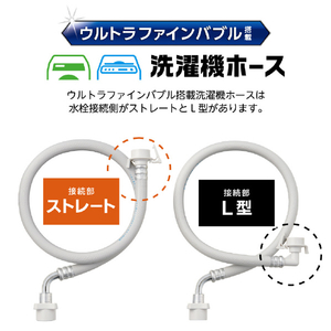 SANEI 給水ホース（ストレート） 給水ホース,ウルトラファインバブル PT176-1X-08-イメージ4
