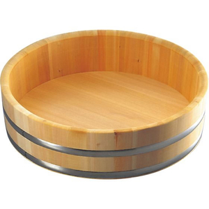 雅漆工芸 さわら 特上飯台 ステンタガ底竹巻 54cm 3升 FC941LP-5735800-イメージ1