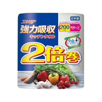 カミ商事 エルモア強力吸収キッチンタオル 2倍巻 100カット 2ロール FC720TG