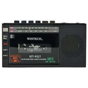 WINTECH MicroSD/USB録音対応ラジカセ ブラック SCT-R227K-イメージ1