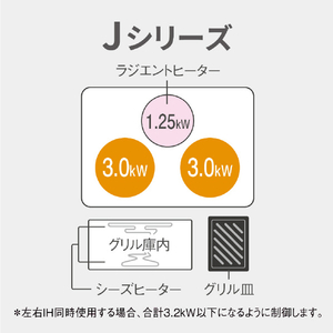パナソニック 「標準工事＋引取料金込み」 ビルトインIHクッキングヒーター(幅60cm) Jシリーズ シルバー KZ-J1H6AST-イメージ3