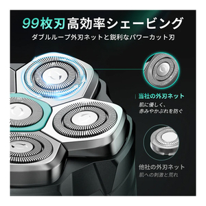 ANLAN kensen ブラックナイツスキンヘッドシェーバー ブラック FK-8750-イメージ4