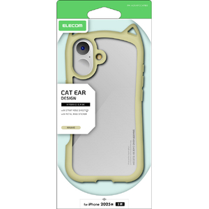 エレコム iPhone17用ハイブリッドケース フレームカラー Cat メタルステッカー付 キナコ PM-A25AFCCATBE エレコム iPhone17用ハイブリッドケース フレームカラー Cat メタルステッカー付 キナコ PM-A25AFCCATBE
