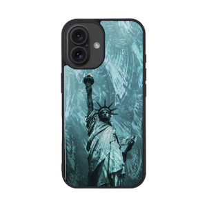 ikins iPhone 16用天然貝ケース 名所シリーズ 自由の女神 I27121I16-イメージ1