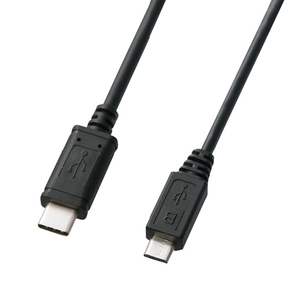サンワサプライ USB2．0 Type C-microBケーブル(2m) ブラック KU-CMCBP320-イメージ1