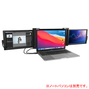 APEX 10．1型モバイル デュアルディスプレイ Aqual ブラック AXD101M-イメージ1
