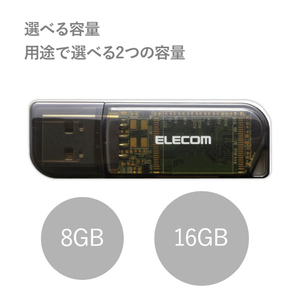 エレコム バリュータイプUSBメモリ(8GB) ブラック MF-HMU208GBK-イメージ6