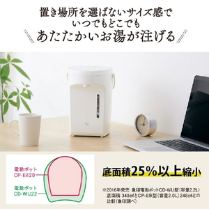 象印 電動ポット(2．0L) ホワイト CP-EB20-WA-イメージ3
