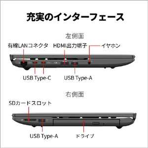 富士通 16型WUXGA/Ryzen7/Radeon 680M/メモリ32GB/約512GB SSD/DVD/WiFi 7 e angle select FMV Note A ブライトブラック FMVA77K3B5-イメージ9