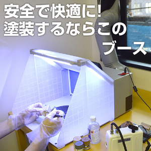 サンコー LEDライト付パワフルファン塗装ブース グレー TBTN25HGY-イメージ4