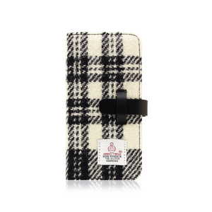 SLG Design iPhone SE(第3世代)/SE(第2世代)/8/7用Harris Tweed Diary ホワイト×ブラック SD8122I7-イメージ1