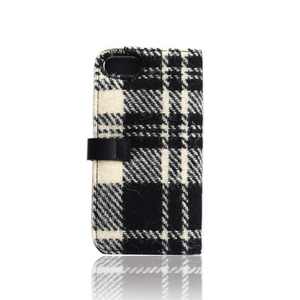 SLG Design iPhone SE(第3世代)/SE(第2世代)/8/7用Harris Tweed Diary ホワイト×ブラック SD8122I7-イメージ2