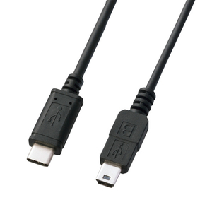 サンワサプライ USB2．0 Type C-miniBケーブル(1m) ブラック KU-CMB10-イメージ1