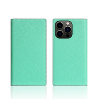 SLG Design iPhone 13 Pro用ケース Neon Full Grain Leather Diary Case ティール SD22123I13PTL