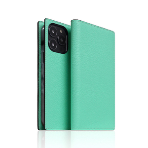 SLG Design iPhone 13 Pro用ケース Neon Full Grain Leather Diary Case ティール SD22123I13PTL-イメージ2