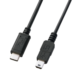 サンワサプライ USB2．0 Type C-miniBケーブル(2m) ブラック KU-CMB20-イメージ1