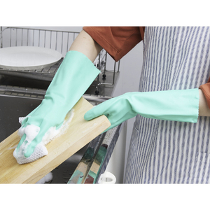 ビニスター 塩化ビニール手袋　トワローブフルールあつ手　グリーン　Ｍ 712-M-イメージ2