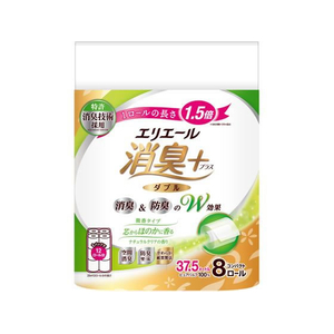 大王製紙 エリエール消臭+トイレット ダブル ナチュラルクリア 8ロール FCE870Y-イメージ1