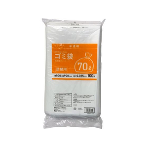 Forestway 詰替用ゴミ袋 半透明 70L 100枚 1袋 F870027-FRW669121-イメージ1