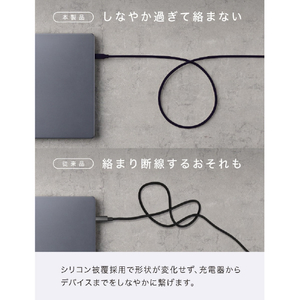 CIO シリコンケーブル CtoC 240W(1m) ブラック CIO-SL240W-CC1-BK-イメージ3