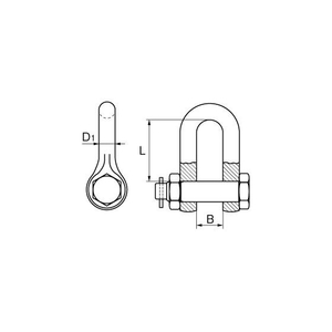 エスコ シャックル ステンレス製 585kg FCX4529-EA638F-72-イメージ2