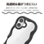 エレコム iPhone17用Grippy ハイブリッドケース フレームカラー ウェーブ メタルステッカー付 ブラック PM-A25AFCWAVEBK-イメージ5
