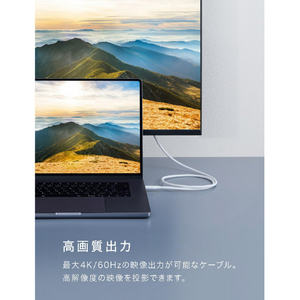 CIO シリコンケーブル CtoC 240W(1m) ホワイト CIO-SL240W-CC1-WH-イメージ7