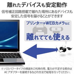 エレコム USBエクステンダーケーブル(5．0m) ブラック USB2-EXC50-イメージ4