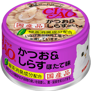 いなばペットフード CIAO ホワイティ かつお&しらす ほたて味 かつお白身シリーズ A12ﾁﾔｵ ｶﾂｵ&ｼﾗｽ 85G-イメージ1