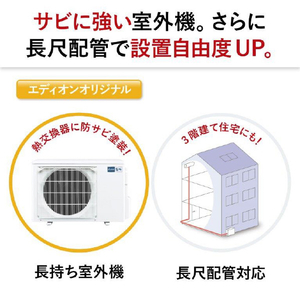 三菱 「標準工事込み」 6畳向け 冷暖房インバーターエアコン e angle select 霧ヶ峰 MSZE　シリーズ MSZ-E2224E4-Wｾｯﾄ-イメージ17