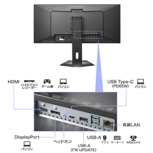 I・Oデータ 34型液晶ディスプレイ BizCrysta LCD-CWQ341SDB-F-イメージ3
