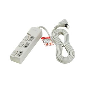エルパ ランプレススイッチ付タップ(3個口・3m) WLS-U33EB(W) エルパ ランプレススイッチ付タップ(3個口・3m) WLS-U33EB(W)