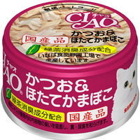 いなばペットフード CIAO ホワイティ かつお&ほたてかまぼこ かつお白身シリーズ A13ﾁﾔｵ ｶﾂｵ&ﾎﾀﾃｶﾏ 85G