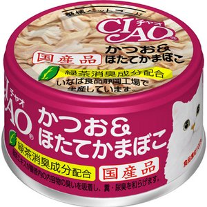 いなばペットフード CIAO ホワイティ かつお&ほたてかまぼこ かつお白身シリーズ A13ﾁﾔｵ ｶﾂｵ&ﾎﾀﾃｶﾏ 85G-イメージ1