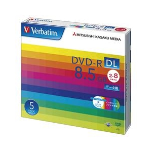 Verbatim データ用DVD-R DL 8．5GB 2-8倍速対応 インクジェットプリンタ対応 5枚入り DHR85HP5V1-イメージ1