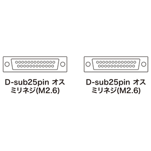 サンワサプライ RS-232Cケーブル(25pin/クロス・同期通信・1．5m) KRS117K-イメージ2
