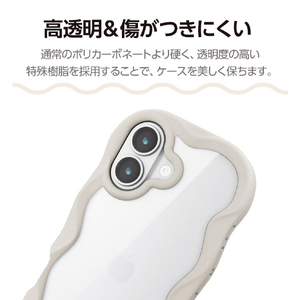 エレコム iPhone 17用ハイブリッドケース フレームカラー ウェーブ メタルステッカー付 ベージュ PM-A25AFCWAVEBE-イメージ5