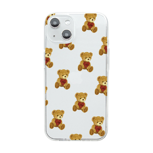 Dparks iPhone 14用ソフトクリアケース ハートテディ DS24126I14-イメージ1