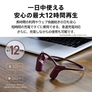 AVIOT 骨伝導イヤホン ダークルージュ WB-P1-RD-イメージ12