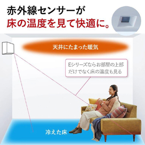 三菱 「標準工事込み」 10畳向け 冷暖房インバーターエアコン e angle select 霧ヶ峰 MSZE　シリーズ MSZ-E2824E4-Wｾｯﾄ-イメージ7