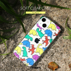 Dparks iPhone 14用ソフトクリアケース カラフルザウルス DS24127I14-イメージ5