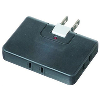 ヤザワ 雷サージ付コーナータップ(3個口) ブラック Y02CK300BK