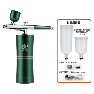 童友社 凄!ホビー用 ハンディ エアーコンプレッサー 入門用緑 ｽｺﾞﾊﾝﾃﾞｲｴｱｺﾝﾌﾟﾚﾂｻ-ﾐﾄﾞﾘ-イメージ2