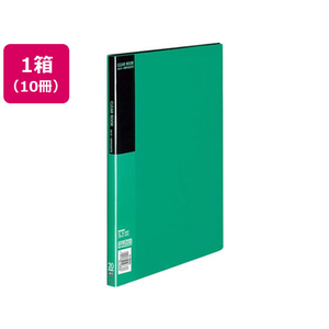 コクヨ クリヤーブック〈ベーシック〉固定式 A4 20ポケット 緑 10冊 1箱(10冊) F836094-ﾗ-B20G-イメージ1