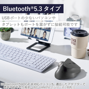 エレコム Bluetooth5．0トラックボール IST 5ボタン 人工ルビーモデル ブラック M-IT10BRBK-イメージ8