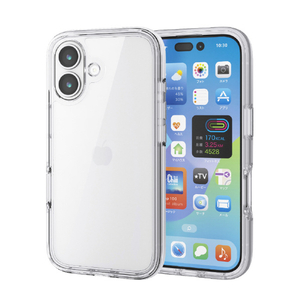 エレコム iPhone 17用AirShock ハイブリッドケース 全周エアバッグ クリア PM-A25AHVAIR2CR-イメージ2