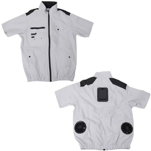 サンコー 冷蔵服4 半袖 5L シルバーグレー TKWE25SGY5L-イメージ1