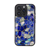 ikins iPhone 16 Pro用天然貝ケース ステンドグラス ブルー I27130I16PR