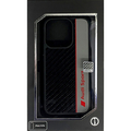 AUDI iPhone 15 Pro用カーボンファイバーケース ブラック×グレー AUSTPUPCIP15PR8D1GY